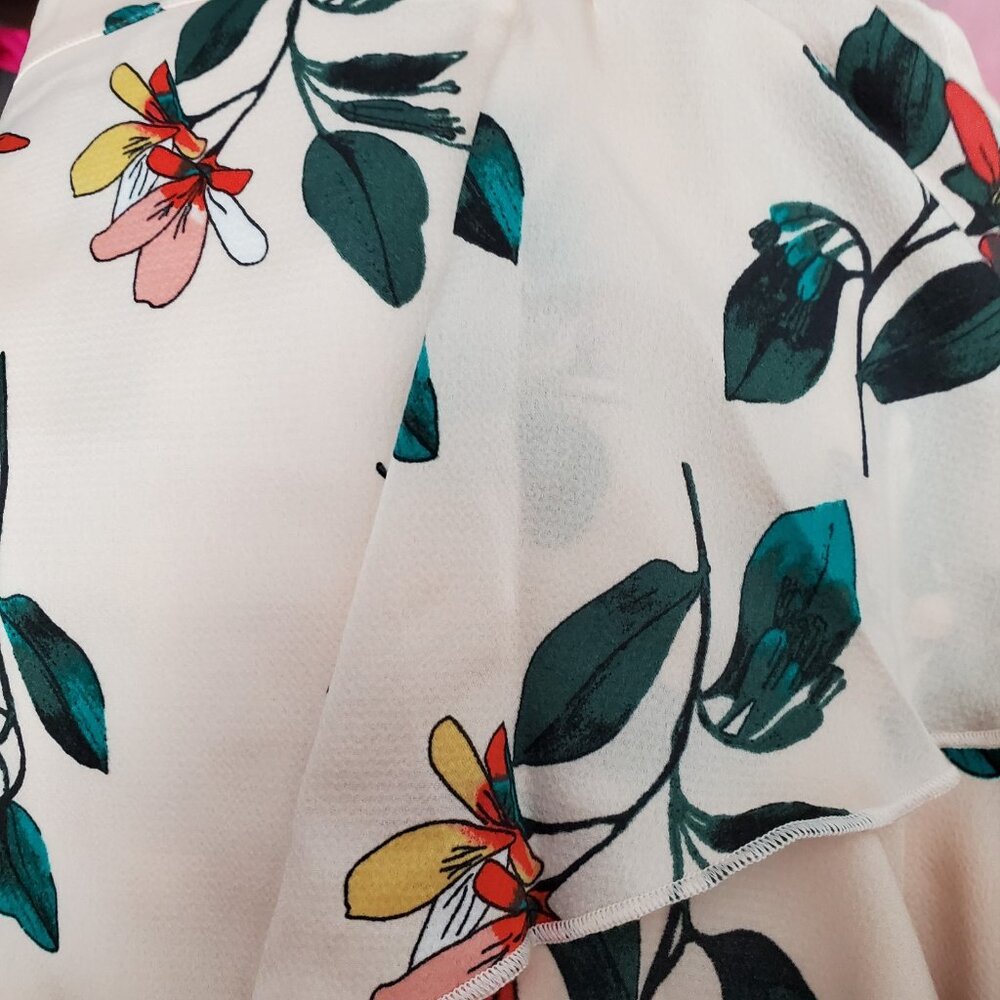 Ted Baker Women's Floral Ruffle Skirt Pink Multicolor Sz Med Lined Pull On NWT - Picture 10 of 12